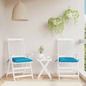 Coussins de chaise 2 pcs bleu clair 50x50x7 cm tissu