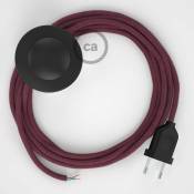Creative Cables - Cordon pour lampadaire, câble RC32 Coton Marc De Raisin 3 m. Choisissez la couleur de la fiche et de l'interrupteur Noir