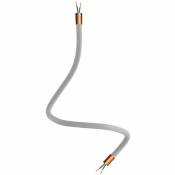 Creative Cables - Kit Creative Flex tube flexible recouvert de tissu RM02 Argent | Cuivre satiné - 60 cm - Cuivre satiné