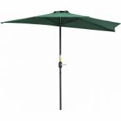 Demi parasol, parasol de balcon 5 entretoises métal polyester 2,69L x 1,38l x 2,36H m vert - Vert