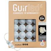 Diamant (Argent) Guirlande lumineuse boules coton led usb 32 boules - 32 boules