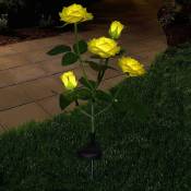 éclairage solaire en forme de fleurs pour décoration de jardin jaune GROOFOO