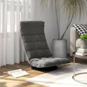 Fauteuil Moderne Gris Foncé en Velours ou chaise longue de salon. Pivotant à 360° - Gris