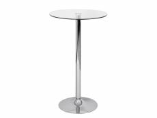 Finebuy table haute de bar 60x105x60 cm table à manger ronde verre et metal | table bistro cuisine | table bistrot design