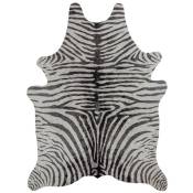 Flair Rugs - Tapis effet peau zèbre Zebra Print Noir 155x195 - Noir