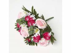 Homescapes bouquet de fleurs artificielles lys et roses, rose AP1618B