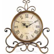 Horloge de Table Romaine rétro silencieuse pour Salon