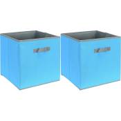 Je Cherche Une Idee - Cube de rangement coloré 30 x 30 cm (Lot de 2) - turquoise