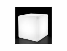 Lampe cubique polymère blanche taille m - basenji - l 40 x l 40 x h 40 cm - neuf