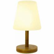 Lampe de table sans fil pied en bambou naturel led blanc chaud/blanc dimmable standy mini wood H25cm