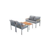 L&h-cfcahl - Ensemble salon de jardin, ensemble de meubles de jardin avec coussins confortables, canapé double ,2 fauteuils et table, Outdoor, rotin,
