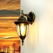 Licht-erlebnisse - Lampe murale d'extérieur milano de couleur or vieilli au design rétro en style rustique H:38cm - Or antique - Or antique