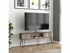 Meuble tv salangen 139 x 30 x 49 cm effet noyer noir [en.casa]