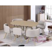 Mobilier Deco - mosaic xl - Ensemble table + 6 chaises encastrables beiges - Beige