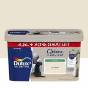 Peinture Crème De Couleur Dulux Valentine satin lin clair 2 5L + 20% gratuit