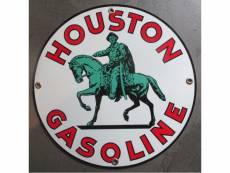 "plaque alu houston gasoline homme a cheval tole metal garage huile pompe à essence"