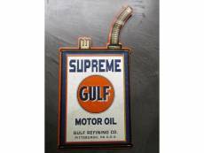 "plaque gulf supreme forme de bidon huile deco tole metal"