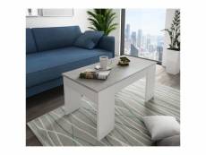 Table basse avec récipient, 100 x 50 x 45 cm, couleur blanc et ciment 8052773575317