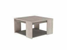 Table basse carrée l80 cm - décor chêne et béton