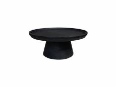 Table basse drum - 75x75x32 - noir - bois de manguier