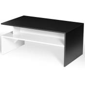 Table basse rectangulaire gabi blanche et noire multirangements - Noir