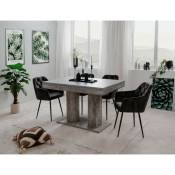 Table de salon 140x90 cm extensible à 220 cm couleur Ciment Ciment