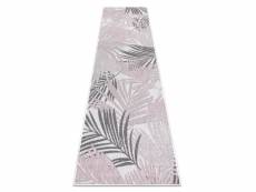 Tapis sizal sion le tapis de couloir, feuilles de palmier, tropical 2837 tissé à plat ecru rose 60x250 cm
