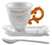 Tasse à café I-Coffee / Set tasse + soucoupe + cuillère - Seletti orange en céramique