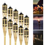 Torche de jardin pour l'extérieur Set de 40 Torche de Bambou avec Mèche d'ambiance Décoration Lampe à Huile Hauteur 90cm - Autre - Vingo