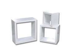 Vidaxl étagères murales sous forme de cube 6 pcs blanc 275973