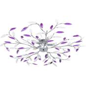 Vidaxl - Plafonnier à bras feuille en cristal acrylique 5 ampoules E14 Violet
