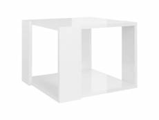 Vidaxl table basse blanc brillant 40x40x30 cm bois d'ingénierie