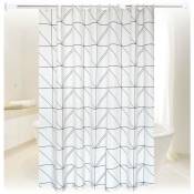 1 rideau de douche nordique blanc triangle ligne rideau de porte de séparation de douche de salle de bain (71 71 ')
