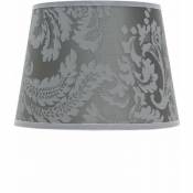Abat-jour en tissu argenté décoré de motifs baroques au style classique pour lampes de table avec culot E14