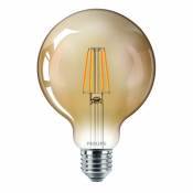 Ampoule LED globe E27 35W claire ambrée, coloris blanc