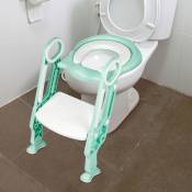 Aqrau - Reducteur Toilette Enfant - Toilette Abattant wc - Marche Antidérapante - Vert clair