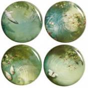 Assiette Yuan / Set de 4 - Ø 25 cm / Mélamine - Ibride vert en plastique