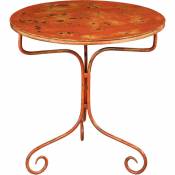 Biscottini - table en fer forgé avec finition rouge