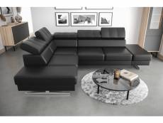 Canapé d'angle en cuir emporio 300 x 225 cm en plusieurs couleurs - couleur: noir - angle: gauche Azura-44759_20363