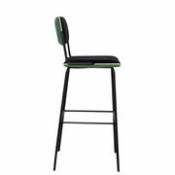 Chaise de bar Double Jeu / H 76 cm - Rembourré - Maison Sarah Lavoine vert en tissu