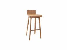Chaise de bar scandinave en bois clair h75 cm baltik