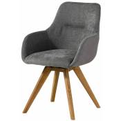 Chaise pivotante en bois de chêne sauvage gris tacoma 10 - gris