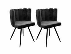 Charlotte - lot de 2 chaises velours noir