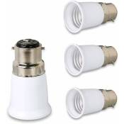 Convertisseur de douille de lumière B22 à E27 Ampoule à vis de la douille Adaptateur Lampe Porte lampe 4PCS Bases de lampe