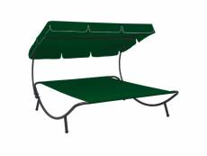 Esthetique sièges de jardin gamme alofi lit de repos d'extérieur avec auvent vert