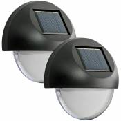 Ez Solar - Pack de 2 appliques solaires rondes - 2 x 6 lumens