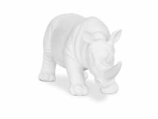 Figurine décorative rhinocéros - blanc mat - rhyn blanc