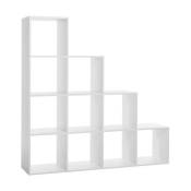 Finori - Etagère escaliers 10 cases blanc - Blanc - Blanc
