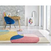 Flair Rugs - Tapis contemporain courbe pour salon Glow Multicolore 160x230 - Multicolore
