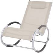 Furniture Limited - Chaise à bascule d'extérieur Crème Textilène